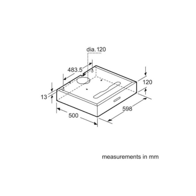 Kích thước của Máy hút mùi Bosch DHU665E