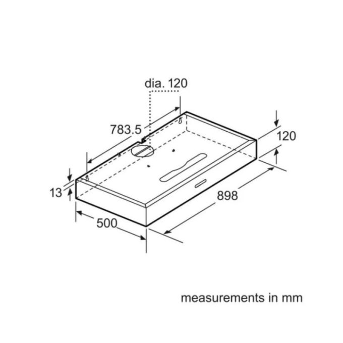 Kích thước của Máy hút mùi Bosch DHU965E