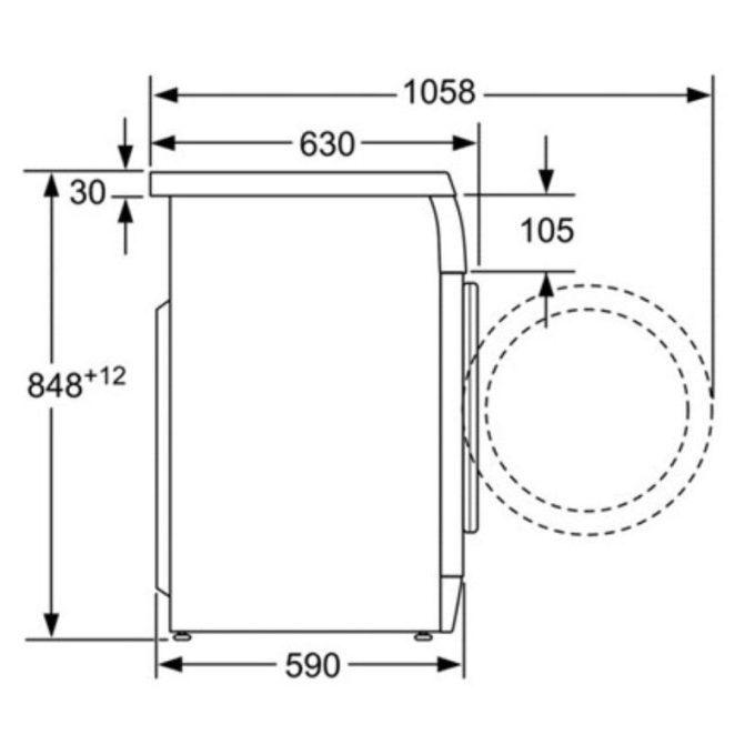 Máy giặt Bosch WAP24260SG 4 Kích thước Máy giặt Bosch WAP24260SG