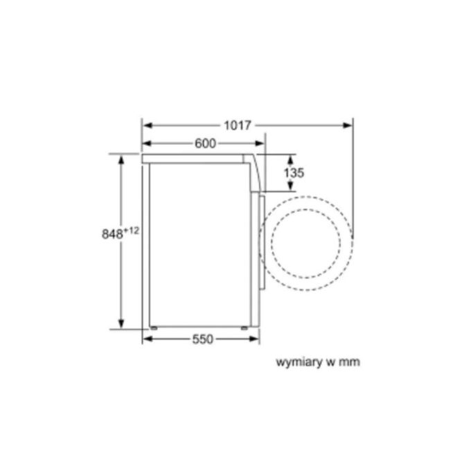 Máy giặt Bosch WAK20060SG 4 Kích thước của Máy giặt Bosch WAK20060SG
