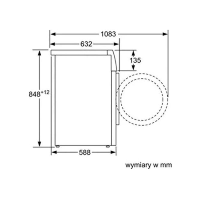 Máy giặt Bosch WAS28448ME 4 Kích thước của Máy giặt Bosch WAS28448ME