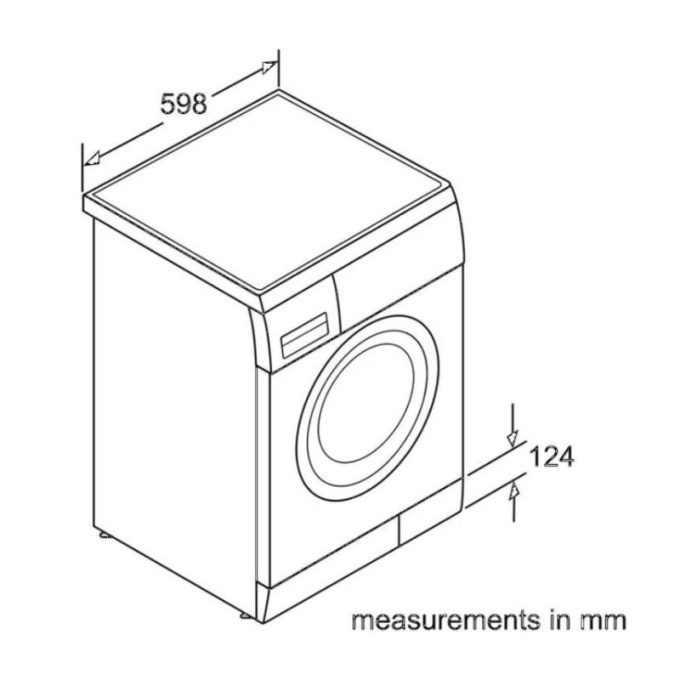 Máy giặt Bosch WAS28448ME 3 Kích thước của Máy giặt Bosch WAS28448ME