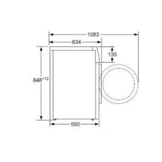 Máy giặt Bosch WAS28448SG 5 Kích thước của Máy giặt Bosch WAS28448SG