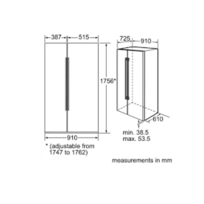 Tủ lạnh Bosch KAN62V00 3 Kích thước của Tủ lạnh Bosch KAN62V00