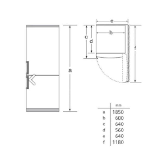 Tủ lạnh Bosch KGN36SB31 4 Kích thước của Tủ lạnh Bosch KGN36SB31