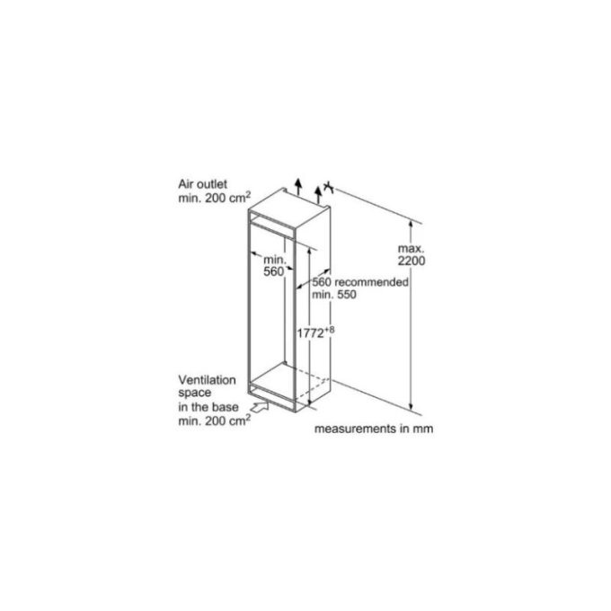 Kích thước của Tủ lạnh Bosch KIS87AF30T