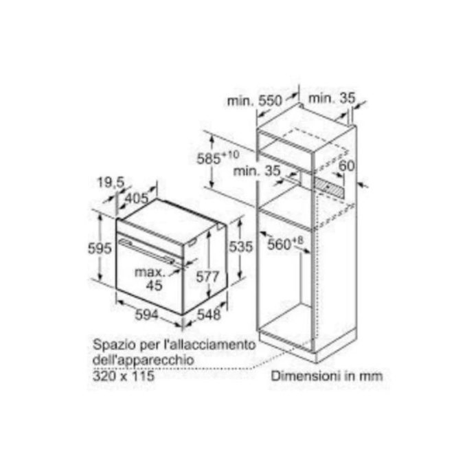 Kích thước của Lò nướng Bosch HBG6764S1