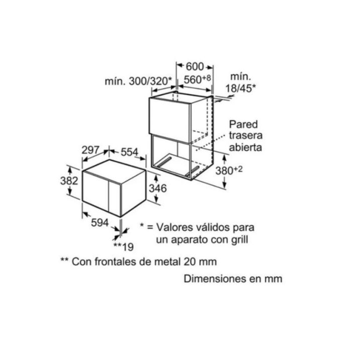 Lò vi sóng Bosch HMT75M664 3 Kích thước của Lò vi sóng Bosch HMT75M664