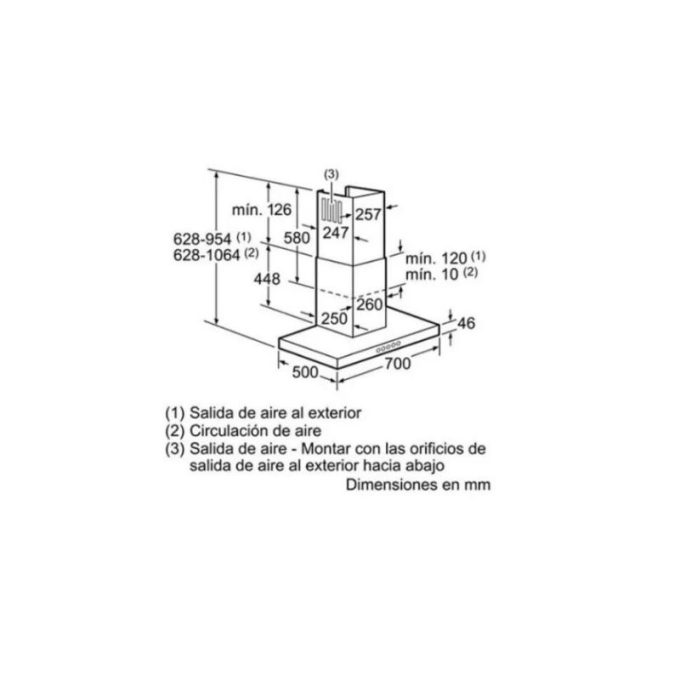 Kích thước của Máy hút mùi treo tường Bosch DWB077A50