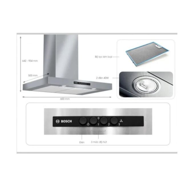 Máy hút mùi treo tường Bosch DWB07W651 3 Máy hút mùi treo tường Bosch DWB07W651