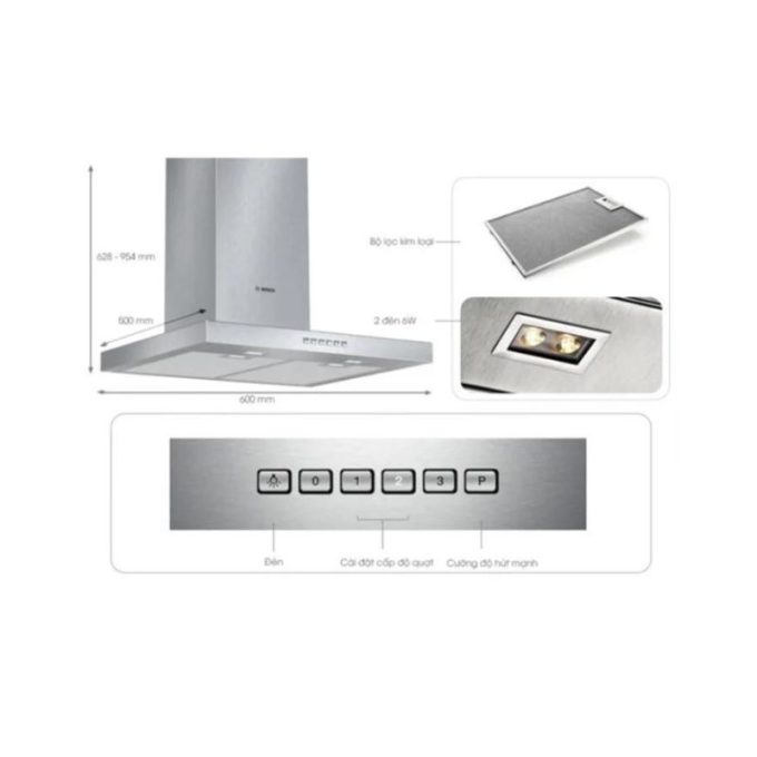 Máy hút mùi treo tường Bosch DWB097A52