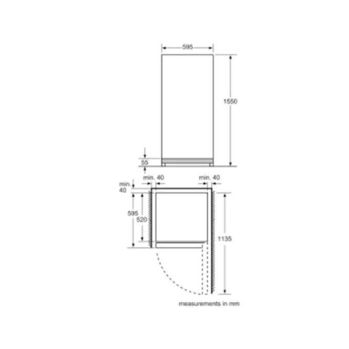 Tủ bảo quản rượu Bosch KSW26V80 3 Kích thước của Tủ bảo quản rượu Bosch KSW26V80