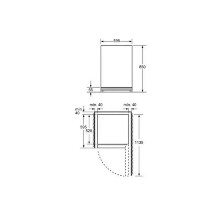 Tủ bảo quản rượu Bosch KTW18V80 3 Kích thước của Tủ bảo quản rượu Bosch KTW18V80