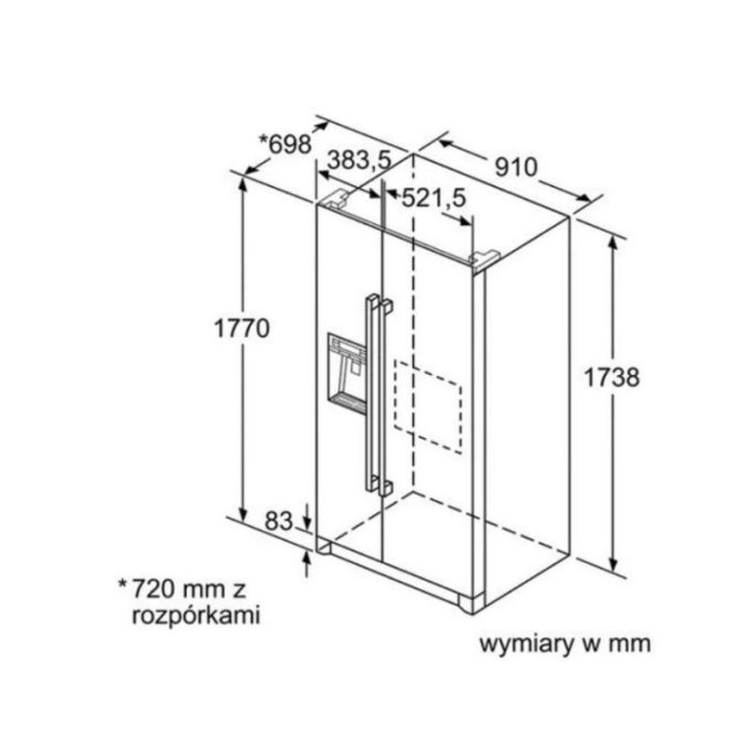 Tủ lạnh Bosch KAG90AI20 3 Kích thước của Tủ lạnh Bosch KAG90AI20