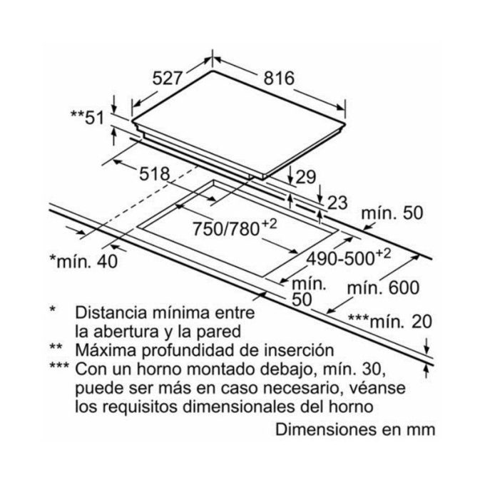 kích thước Bếp Từ Bosch PXY875KE1E