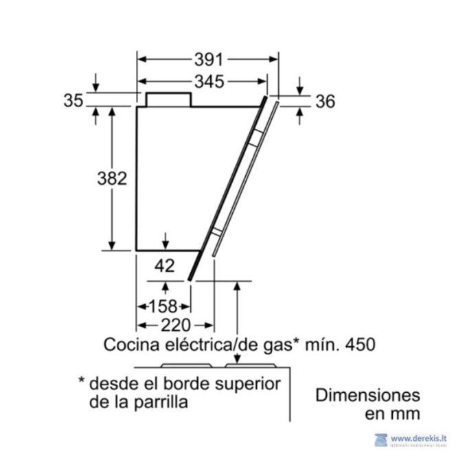 Máy hút mùi Bosch DWK098G61 3 Kích thước Máy hút khử mùi trang trí Bosch DWK098G61
