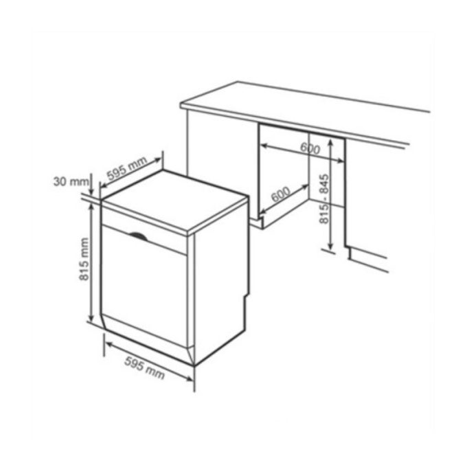 Máy rửa chén bát Bosch SMS46GW04E 8 Kích thước Máy rửa chén bát Bosch SMS46GW04E