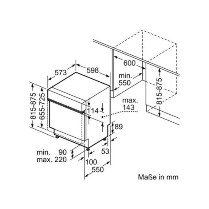 Máy rửa chén bát Bosch SMI46KS00E 6 Kích thước Máy Rửa Chén Bát Bosch SMI46KS00E