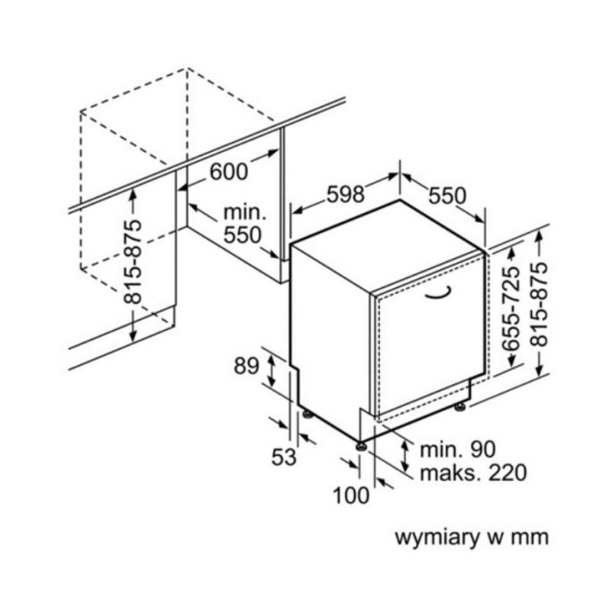 Kích thước Máy Rửa Bát Chén Bosch SMV24AX02E