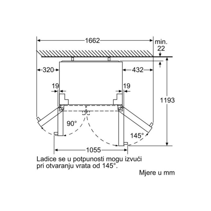 Kích thước Tủ Lạnh Side By Side Bosch KAD90VB20