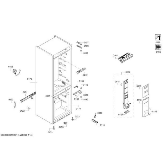 Tủ lạnh Bosch KGN39KL35 3 Kích thước tủ lạnh Bosch KGN39KL35