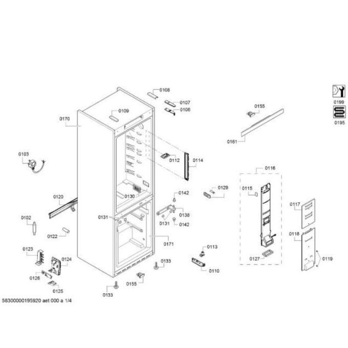 Tủ lạnh Bosch KGN39LR35 5 Kích thước tủ lạnh Bosch KGN39LR35