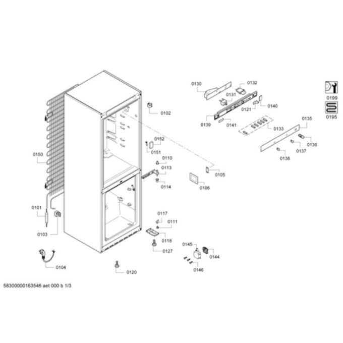 Kích thước tủ lạnh Bosch KGV36VL23E