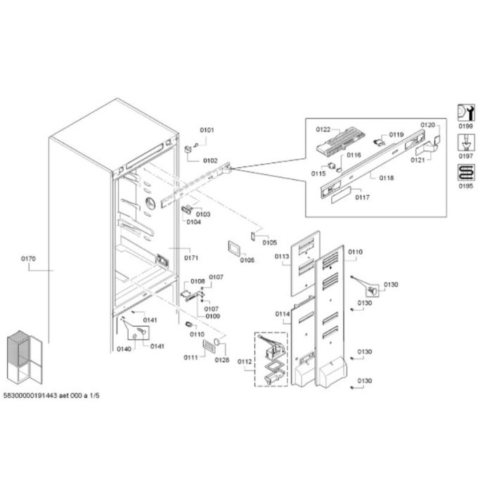 Kích thước tủ lạnh Bosch KGV39VL23E
