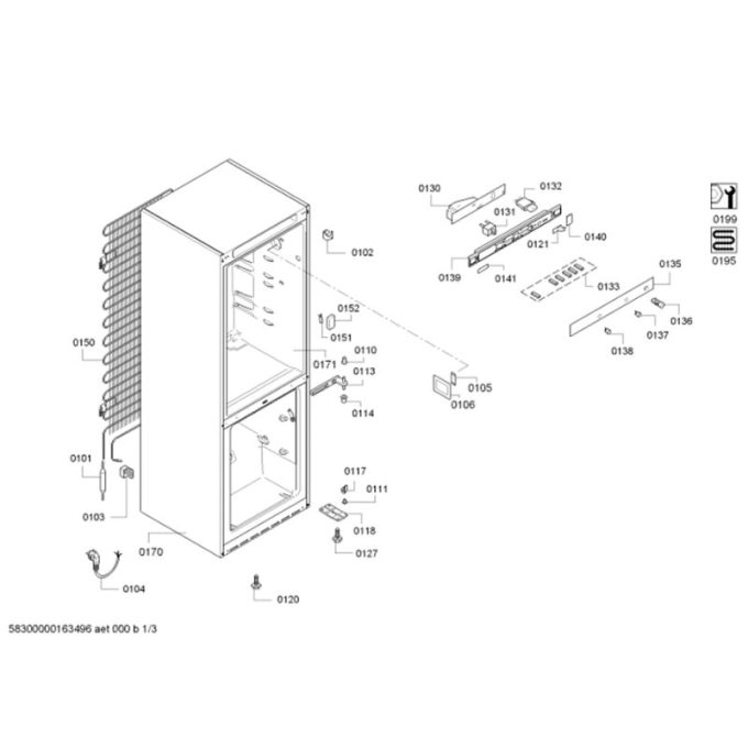 Tủ lạnh Bosch KGV39VW23E 3 Kích thước tủ lạnh Bosch KGV39VW23E
