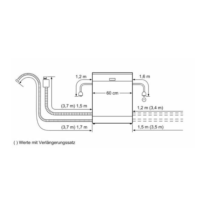Kích thước lắp đặt máy rửa chén bát Bosch SMI88TS01E