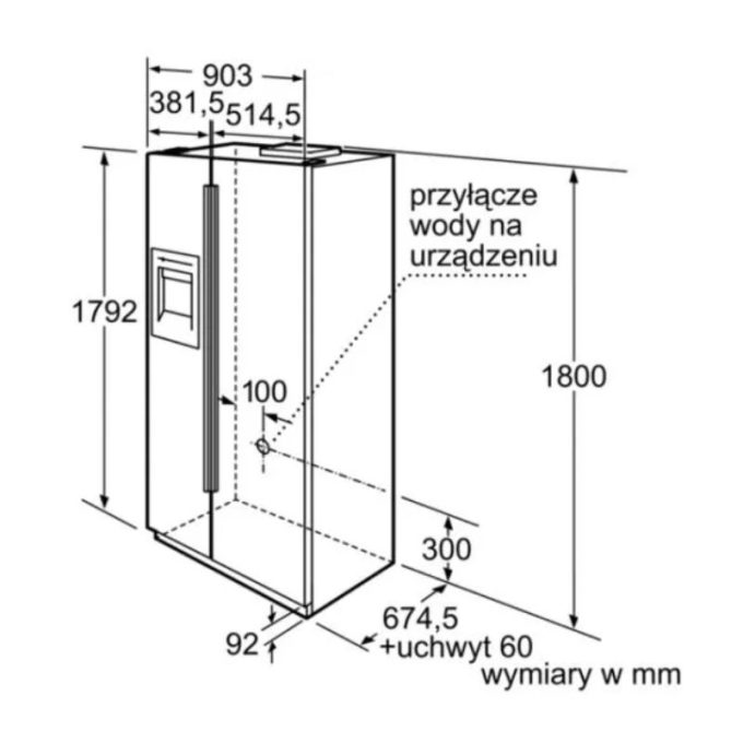 Tủ lạnh side by side đen Bosch KAN58A75 3 Kích thước tủ lạnh side by side đen Bosch KAN58A75