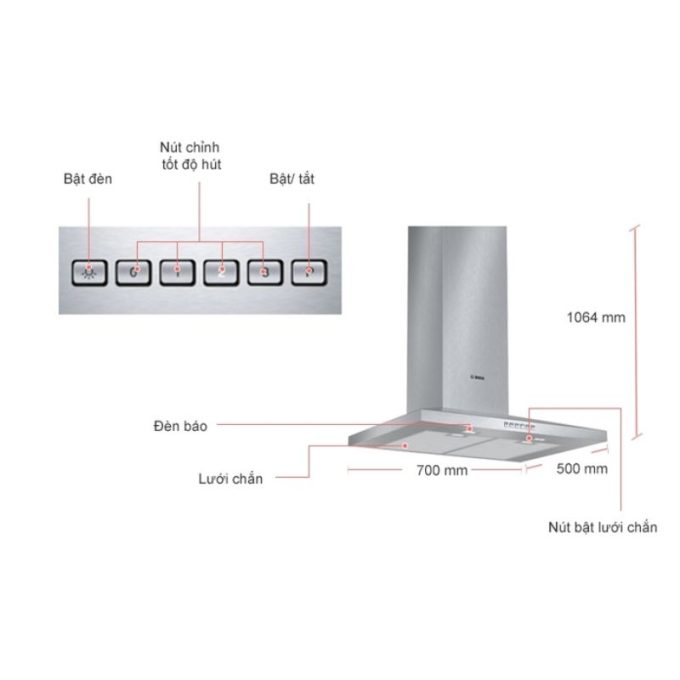 Máy hút khóI khử mùI Bosch DWW077A50B 3 Kích thước máy hút khóI khử mùI Bosch DWW077A50B