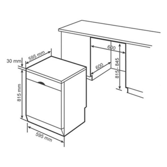 Máy rửa chén bát Bosch SMS25CI05E 7 Kích thước máy rửa chén bát Bosch SMS25CI05E