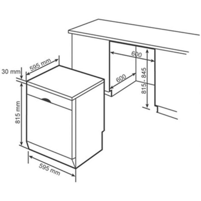 Máy rửa chén bát Bosch SMS25CW05E 7 Kích thước máy rửa chén bát Bosch SMS25CW05E
