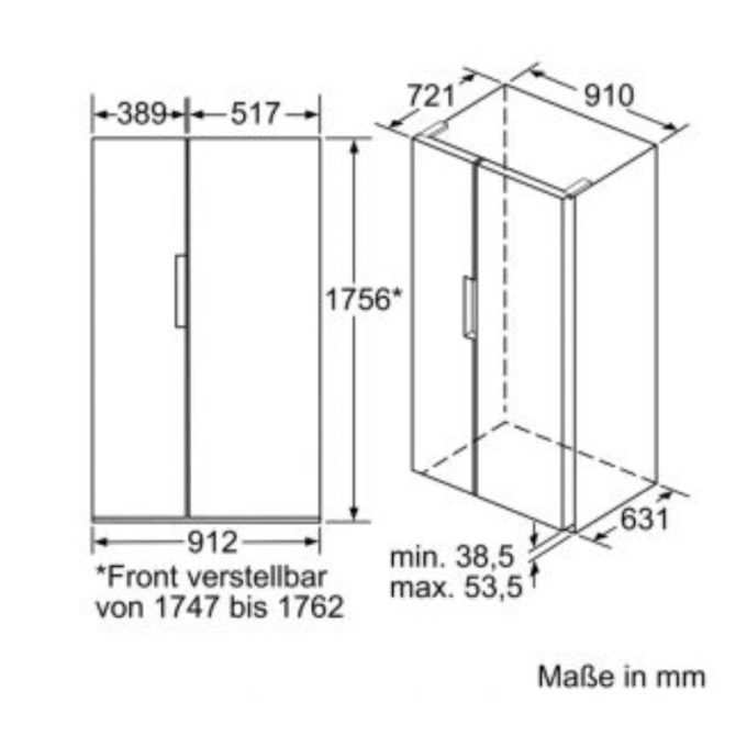 Tủ lạnh Bosch KAN92VI35 4 Kích thước tủ lạnh Bosch KAN92VI35