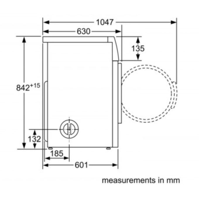 Máy sấy Bosch WTA74201SG 5 Thiết kế máy sấy Bosch WTA74201SG