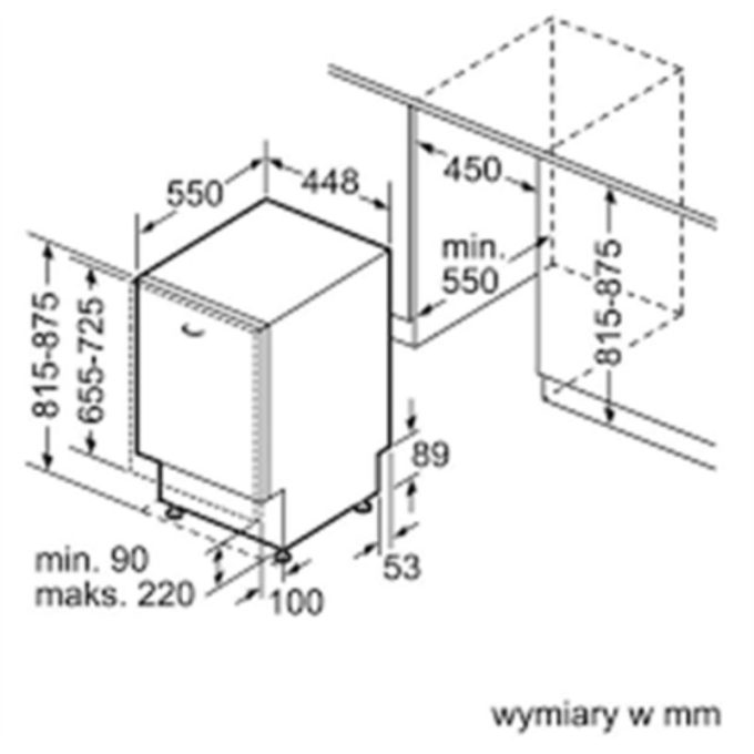 Máy rửa chén bát Bosch SPV44CX00E 6 Kích thước máy rửa chén bát Bosch SPV44CX00E