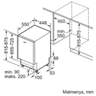 Kích thước máy rửa chén bát Bosch SPV46MX00E Kích thước máy rửa chén bát Bosch SPV46MX00E