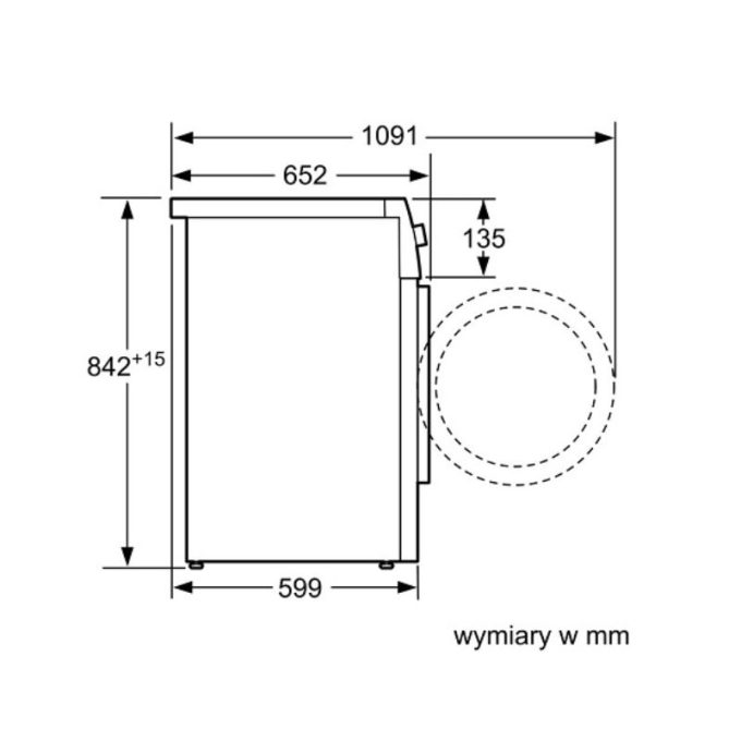 Máy sấy quần áo Bosch WTN86200PL 4 Kích thước máy sấy quần áo Bosch WTN86200PL