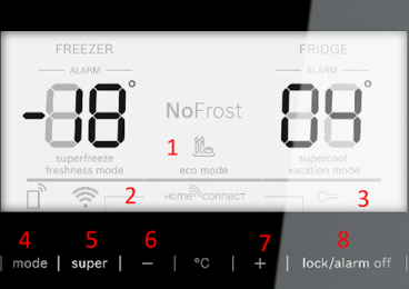 Bảng điều khiển tủ lạnh Bosch KGN56LB40O Bảng điều khiển tủ lạnh Bosch KGN56LB40O