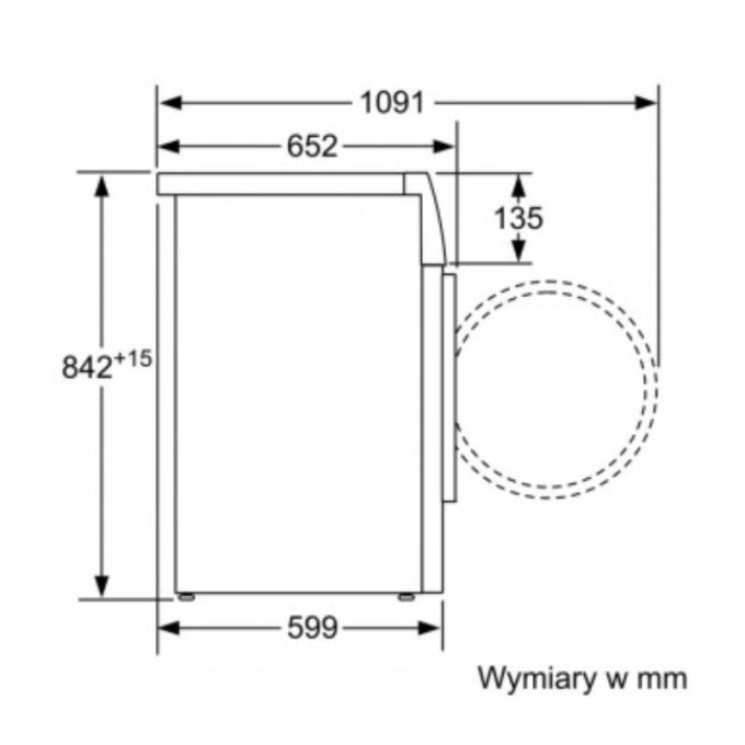Máy sấy Bosch WTW85562PL 4 Kích thước máy sấy Bosch WTW85562PL