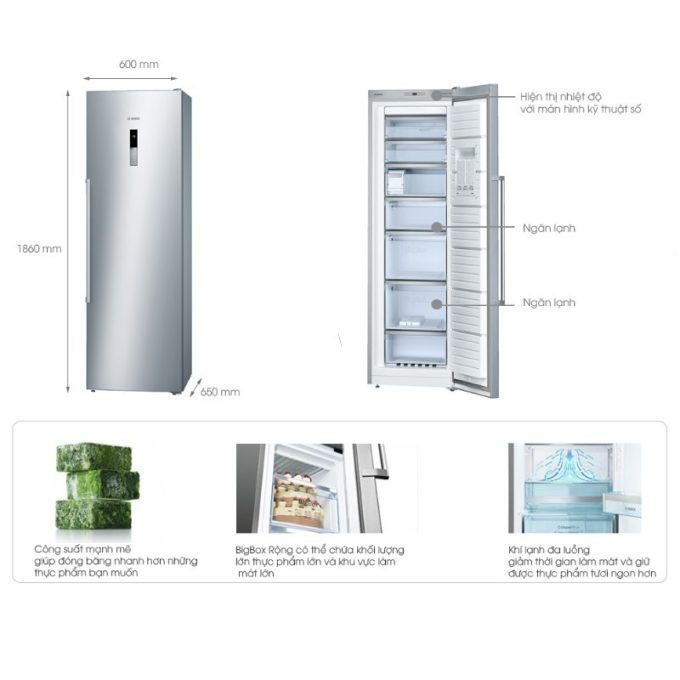 Tủ đông Bosch GSN36BI30 3 Kích thước tủ đông Bosch GSN36BI30