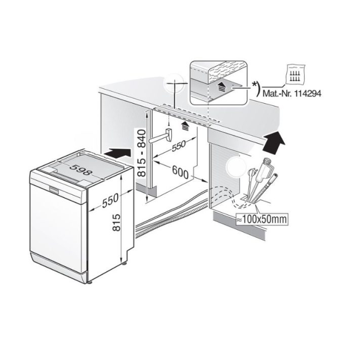 Máy rửa bát Bosch SMS88TW05E 6 Kích thước máy rửa bát Bosch SMS88TW05E