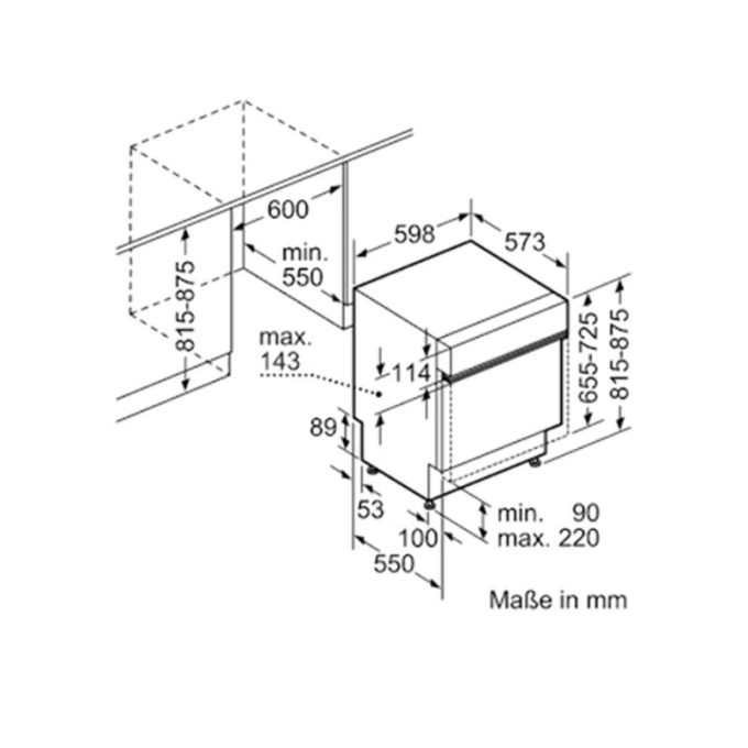 Máy rửa chén bát Bosch SMV88TS36E 5 Kích thước máy rửa bát Bosch SMV88TS36E
