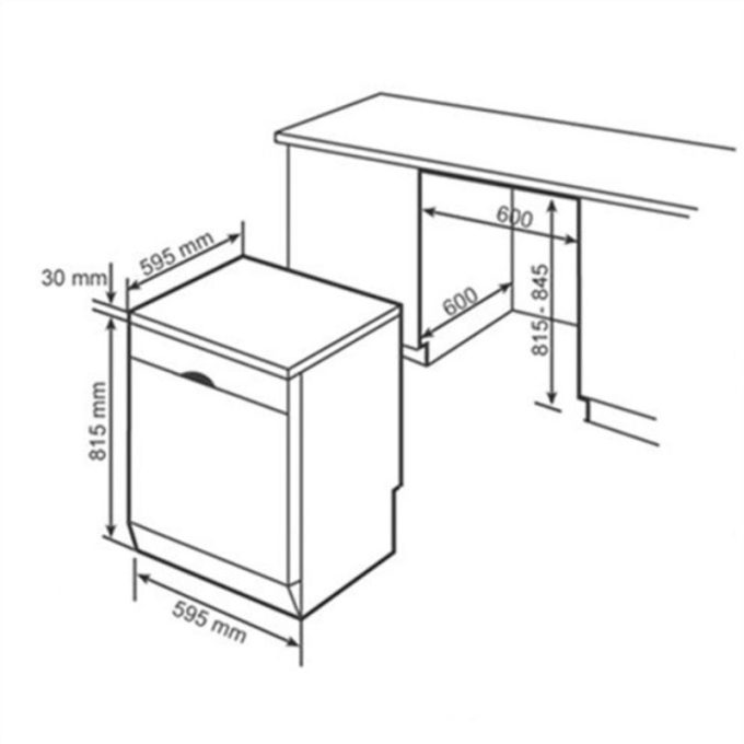 Máy rửa bát Bosch SMS46GI05E 6 Kích thước máy rửa bát Bosch SMS46GI05E