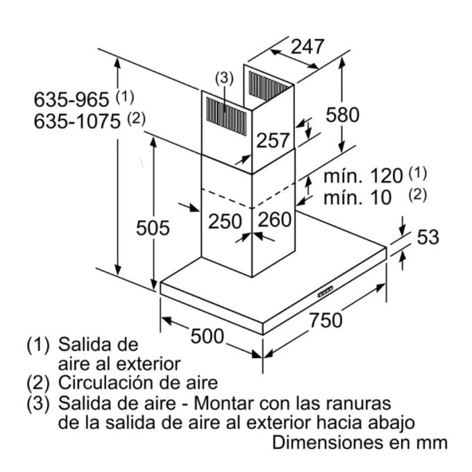 Máy hút mùI treo tường Bosch DWB76BC50 4 Kích thước máy hút mùI treo tường Bosch DWB76BC50