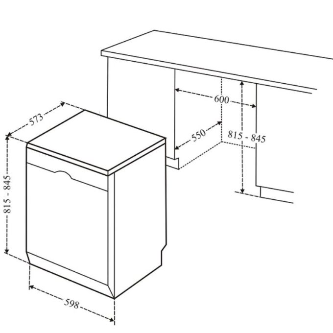Kích thước máy rửa bát độc lập Bosch SMS68MI06E