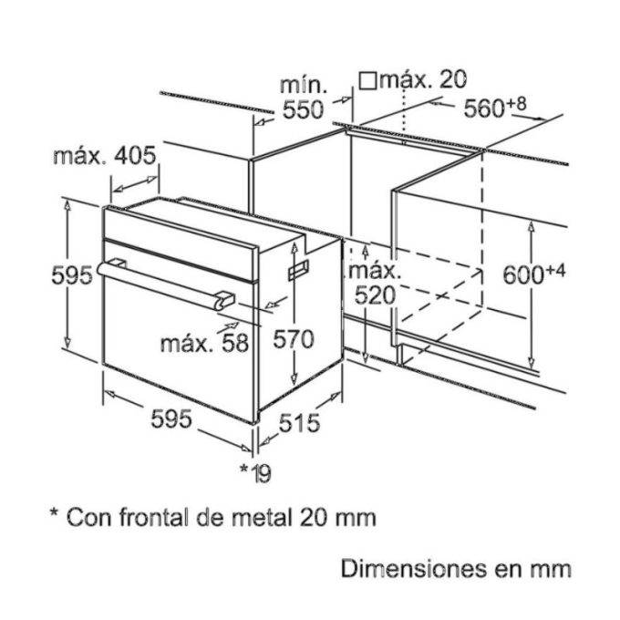 Lò nướng Bosch HBA74R251E 5 Kích thước Lò nướng Bosch HBA74R251E