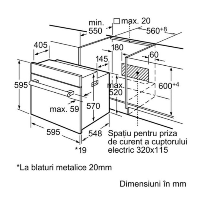 Lò nướng Bosch HBN531E1F 3 Kích thước Lò nướng Bosch HBN531E1F