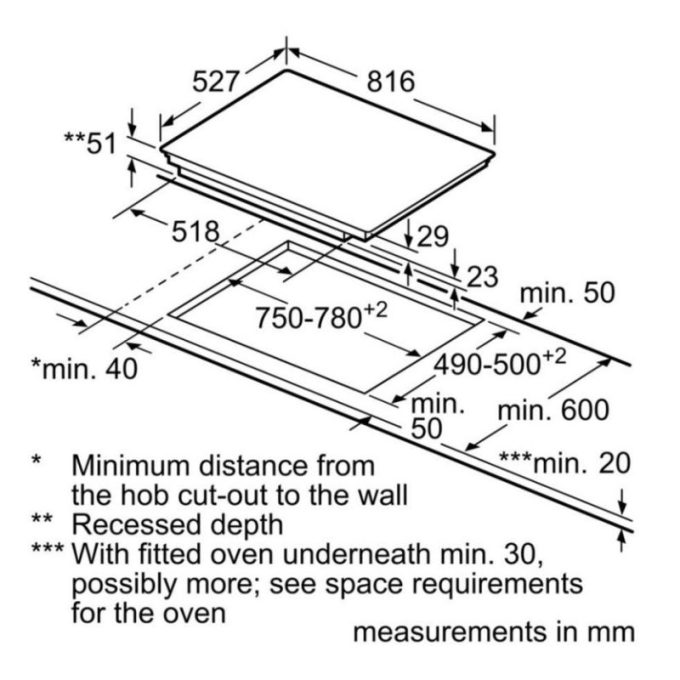 Bếp từ Bosch PXE875BB1E 5 Kích thước Bếp từ Bosch PXE875BB1E